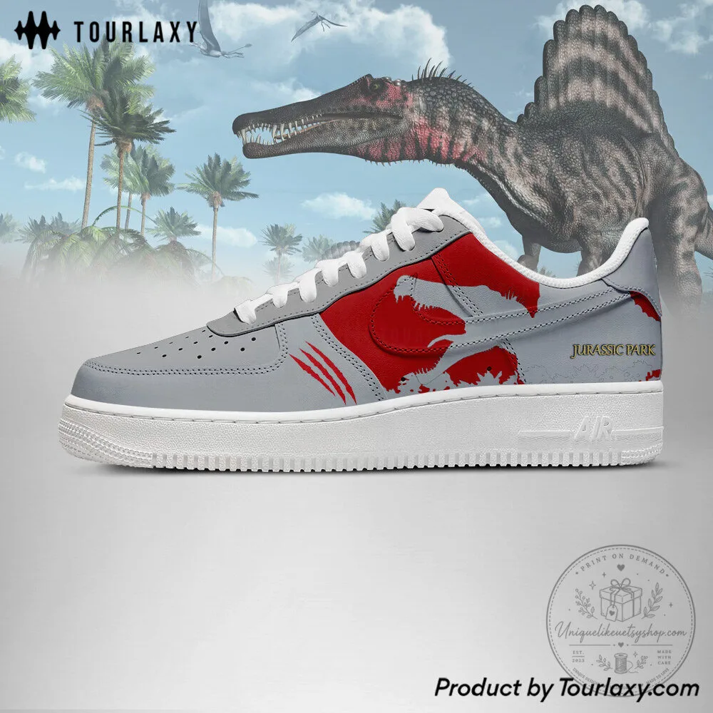 Jurassic Park Spinosaurus Dinosaur Gray Custom Design Sneakers Shoes 4 Jurassic Park Spinosaurus Dinosaur Gray Custom Design Sneakers Shoes