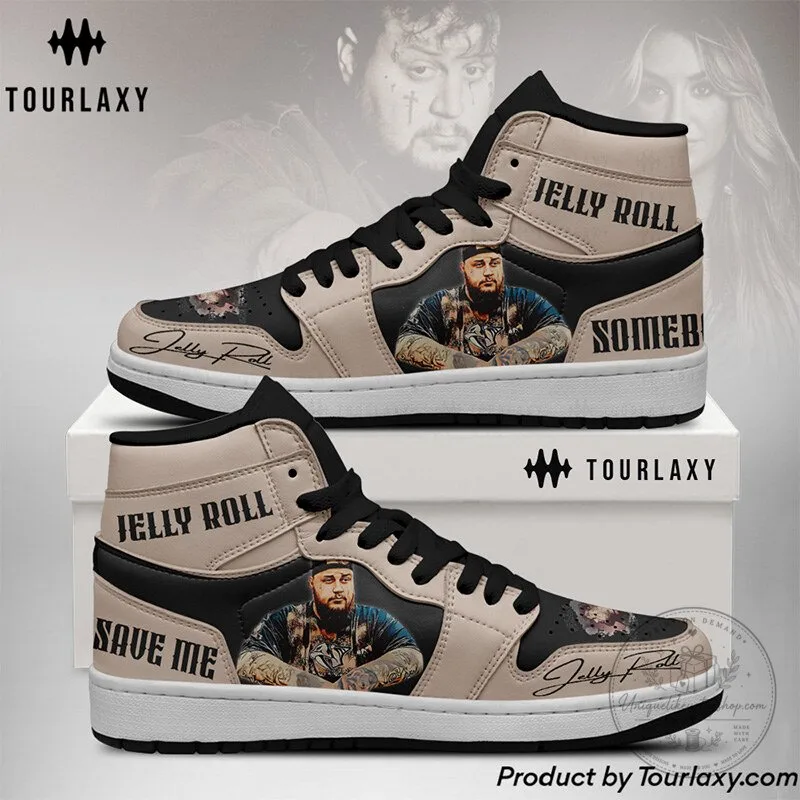 Jelly Roll Save Me Album Cover High Top Sneakers