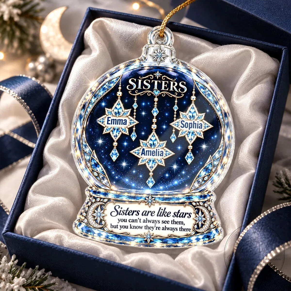 Personalized Sisters Are Like Stars Christmas Tree Ornament 12 Personalized Sisters Are Like Stars Christmas Tree Ornament