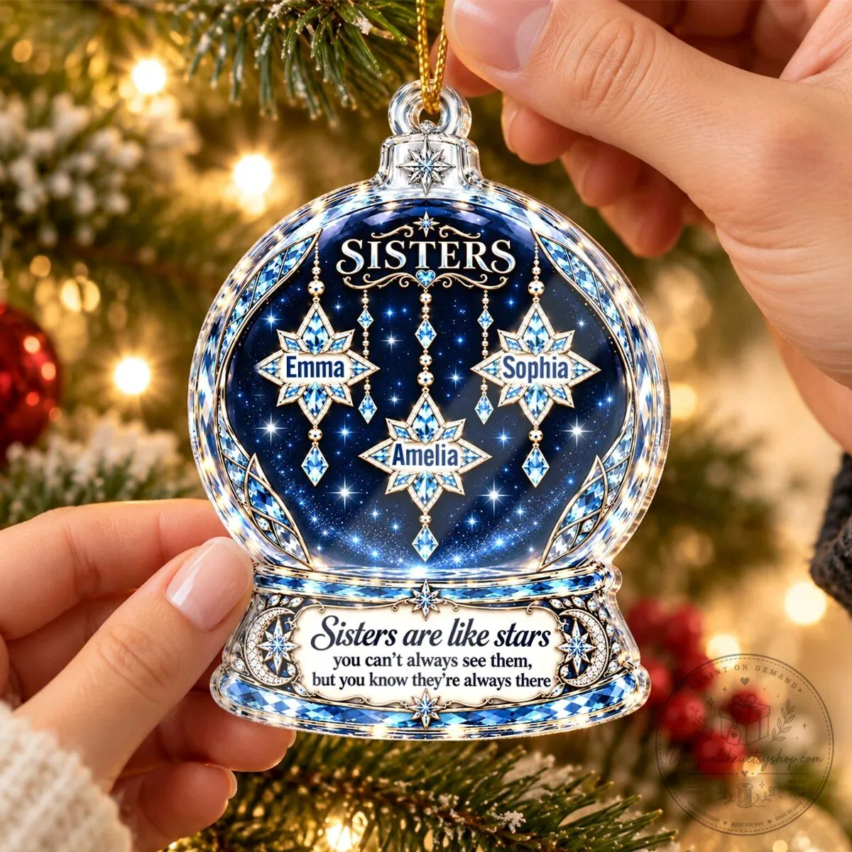 Personalized Sisters Are Like Stars Christmas Tree Ornament 14 Personalized Sisters Are Like Stars Christmas Tree Ornament
