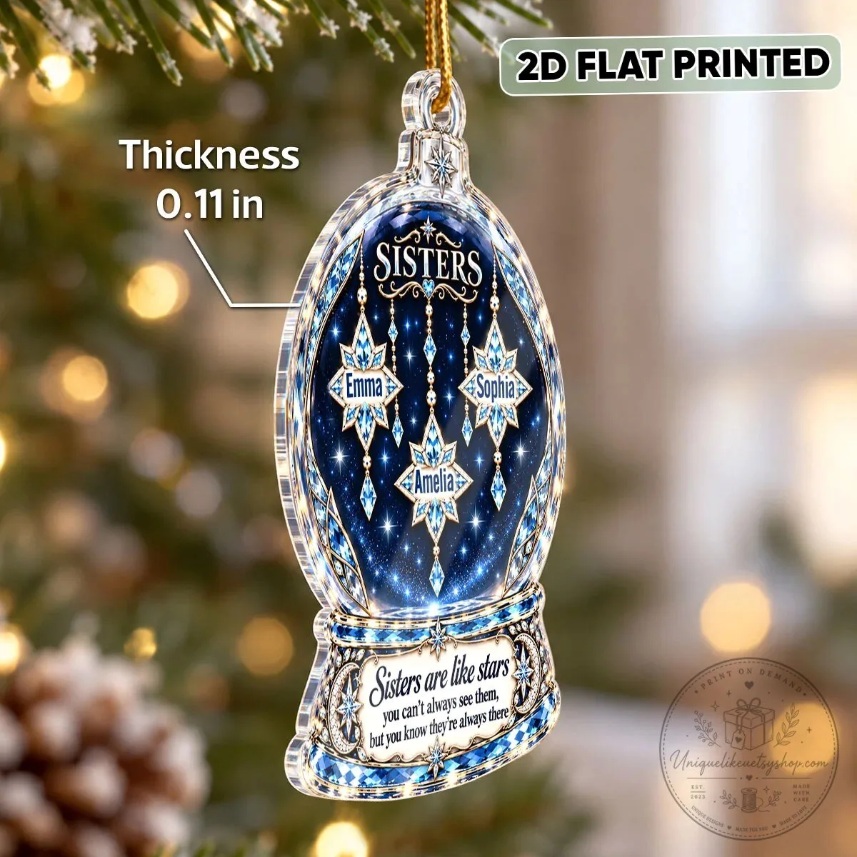 Personalized Sisters Are Like Stars Christmas Tree Ornament 15 Personalized Sisters Are Like Stars Christmas Tree Ornament