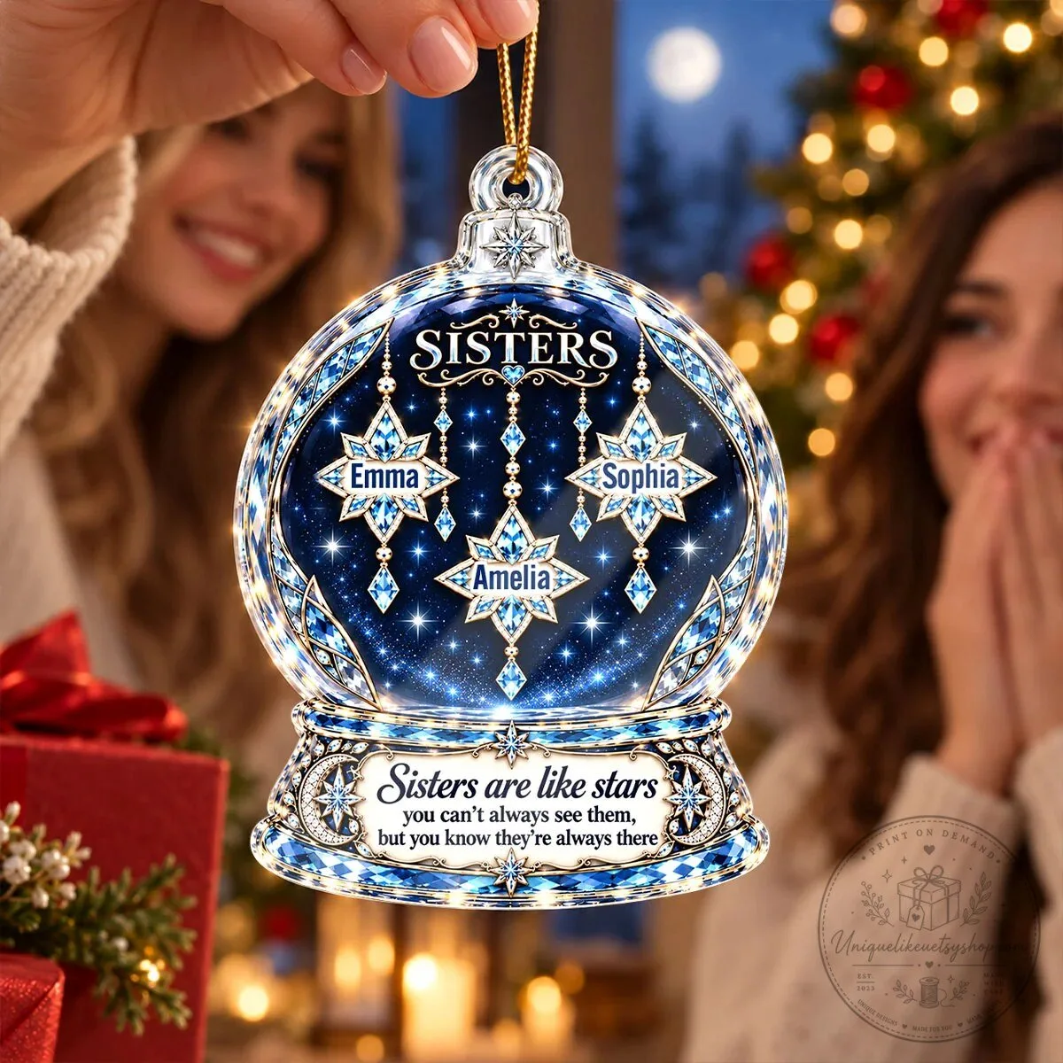 Personalized Sisters Are Like Stars Christmas Tree Ornament 17 Personalized Sisters Are Like Stars Christmas Tree Ornament