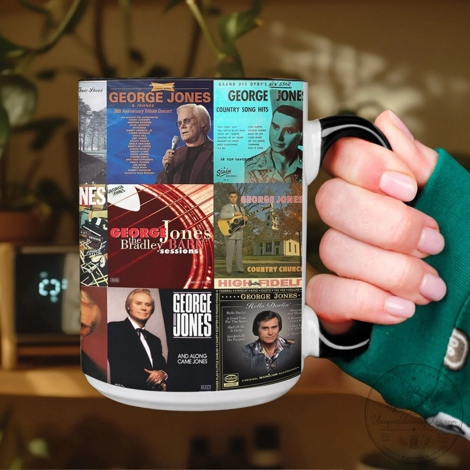 Country Music George Jones Album Covers Collage Coffee Mug