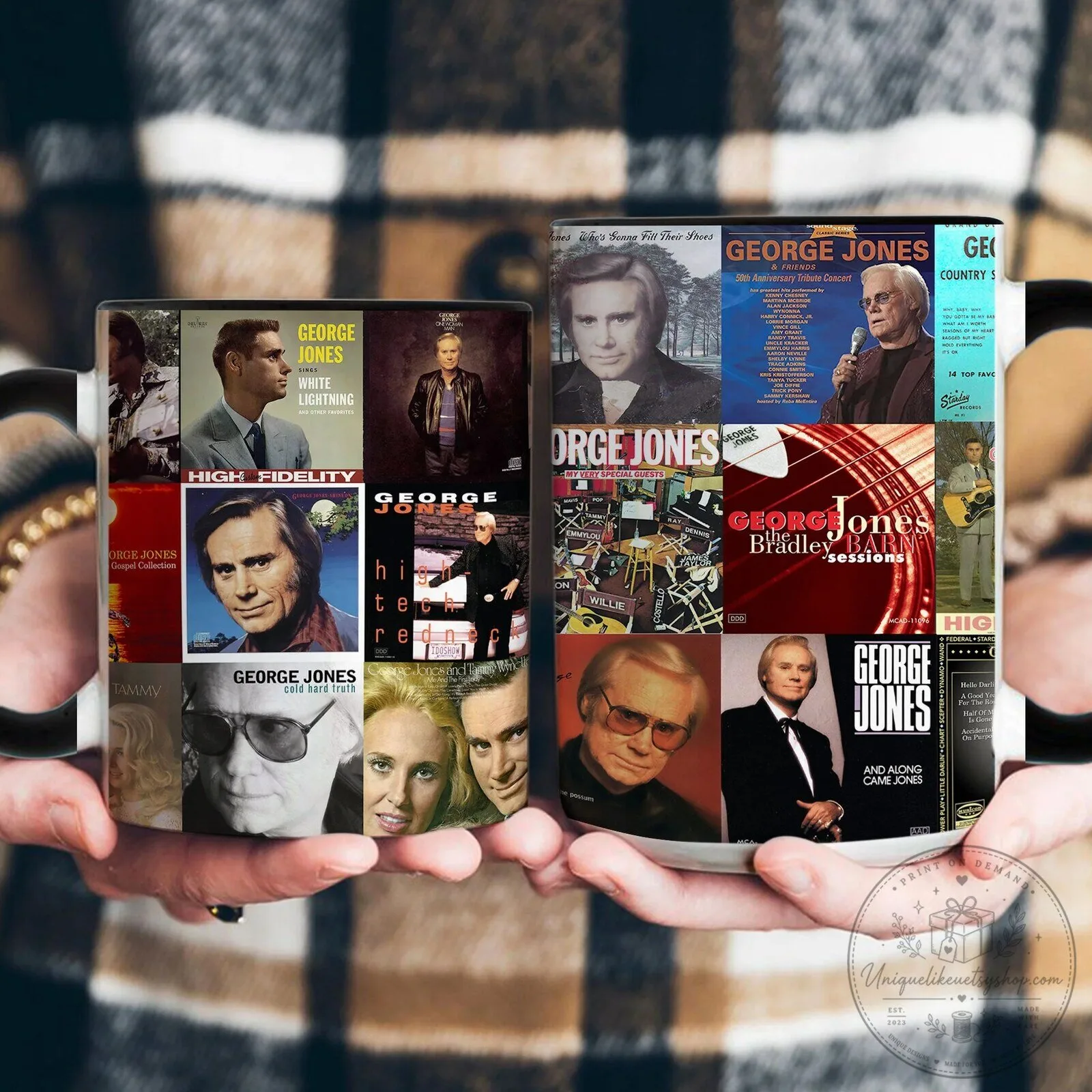 Country Music George Jones Album Covers Collage Coffee Mug 7 Country Music George Jones Album Covers Collage Coffee Mug