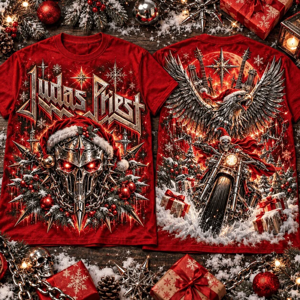 Judas Priest Christmas Heavy Metal Band Concert Holiday T-Shirt Judas Priest Christmas Heavy Metal Band Concert Holiday T-Shirt