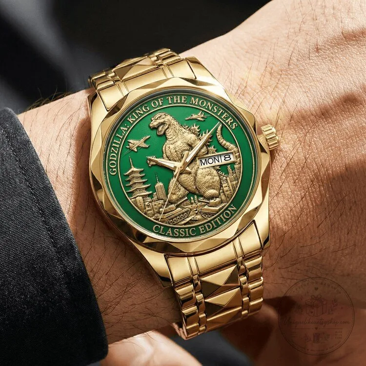 Godzilla King of the Monsters Classic Edition Gold Tone Quartz Watch 5 Godzilla King of the Monsters Classic Edition Gold Tone Quartz Watch