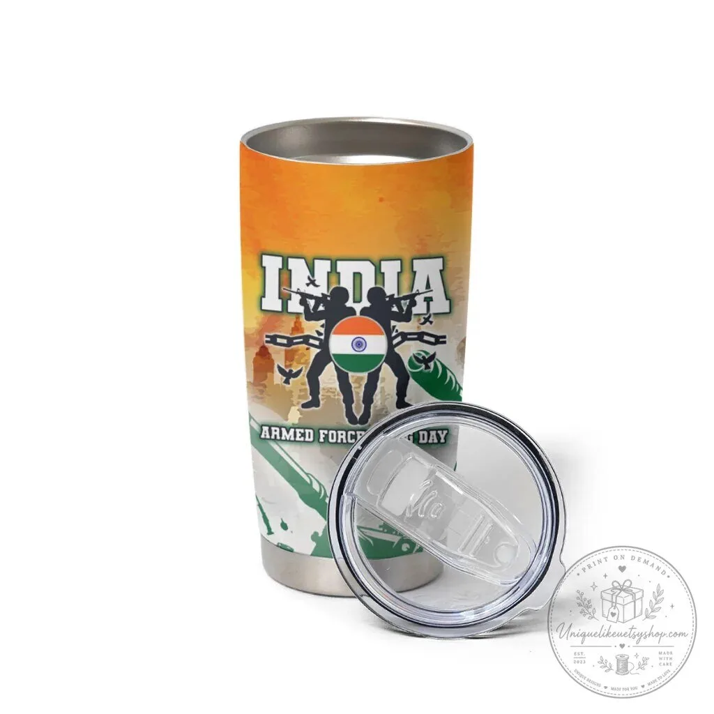 India Armed Forces Flag Day Honoring Our Defenders Military Tumbler 6 India Armed Forces Flag Day Honoring Our Defenders Military Tumbler