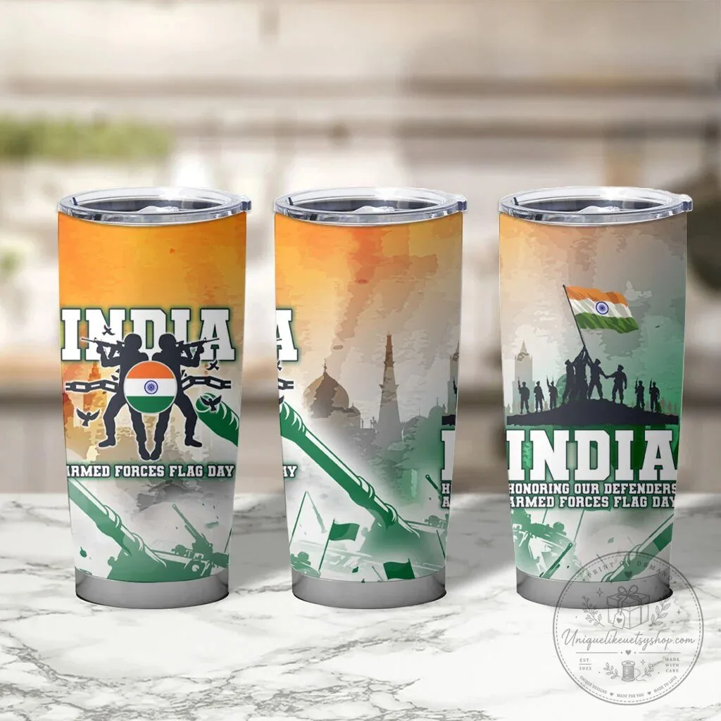 India Armed Forces Flag Day Honoring Our Defenders Military Tumbler 8 India Armed Forces Flag Day Honoring Our Defenders Military Tumbler