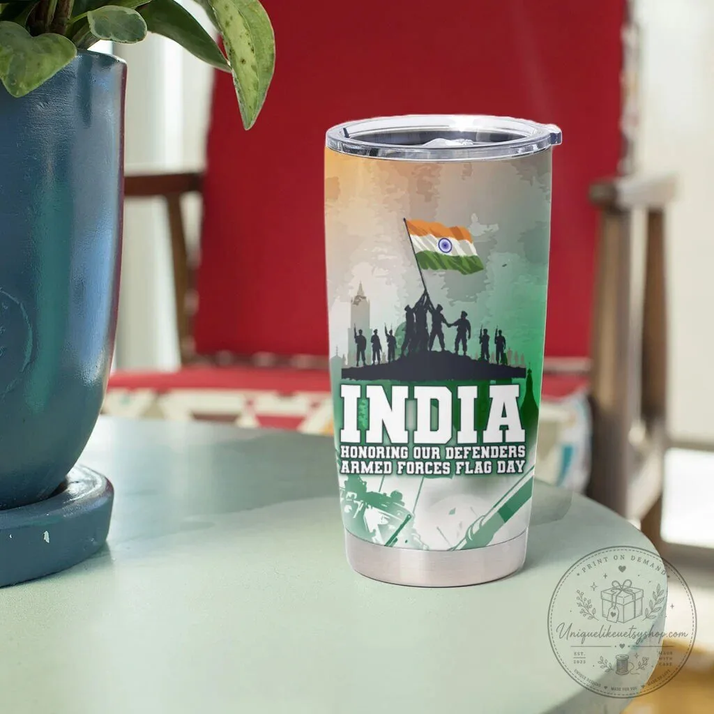 India Armed Forces Flag Day Honoring Our Defenders Military Tumbler 9 India Armed Forces Flag Day Honoring Our Defenders Military Tumbler