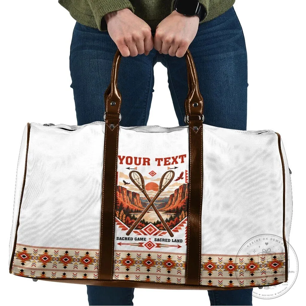 Personalized Choctaw Stickball Heritage Travel Bag Native American Tribal Landscape Graphic Art
