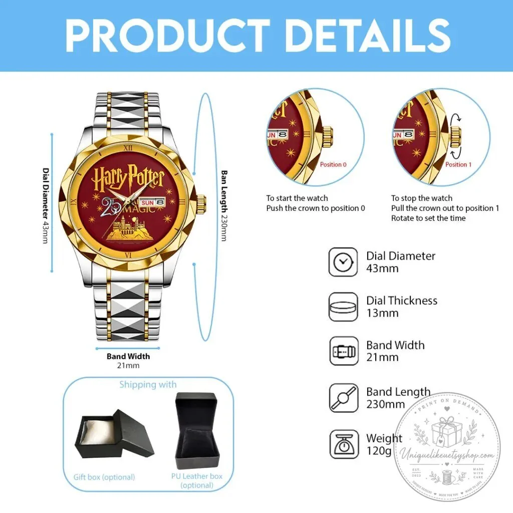 Harry Potter 25th Anniversary Years of Magic Gold Tone Quartz Watch 8 Harry Potter 25th Anniversary Years of Magic Gold Tone Quartz Watch