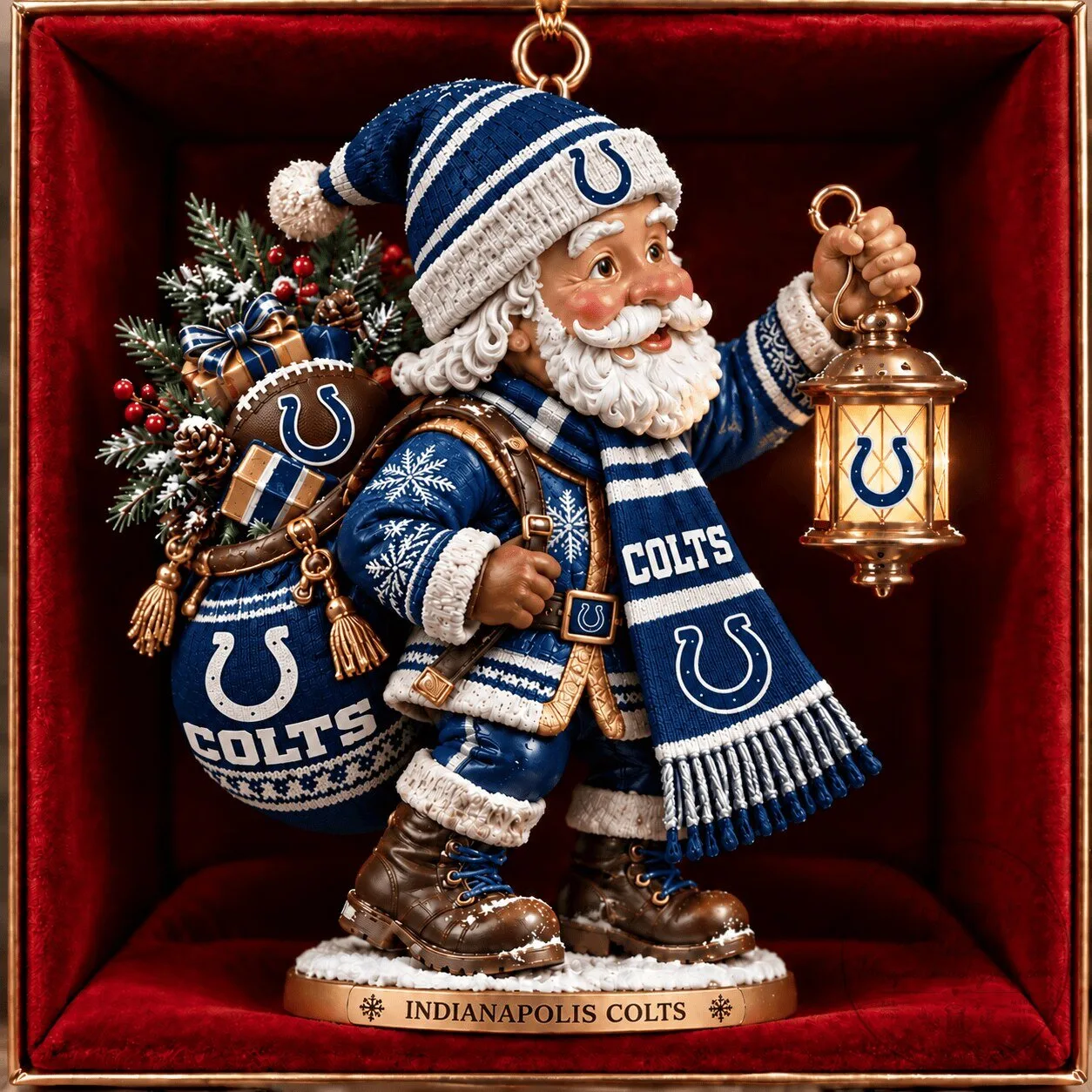 Santa Claus Christmas Ornament featuring the Indianapolis Colts