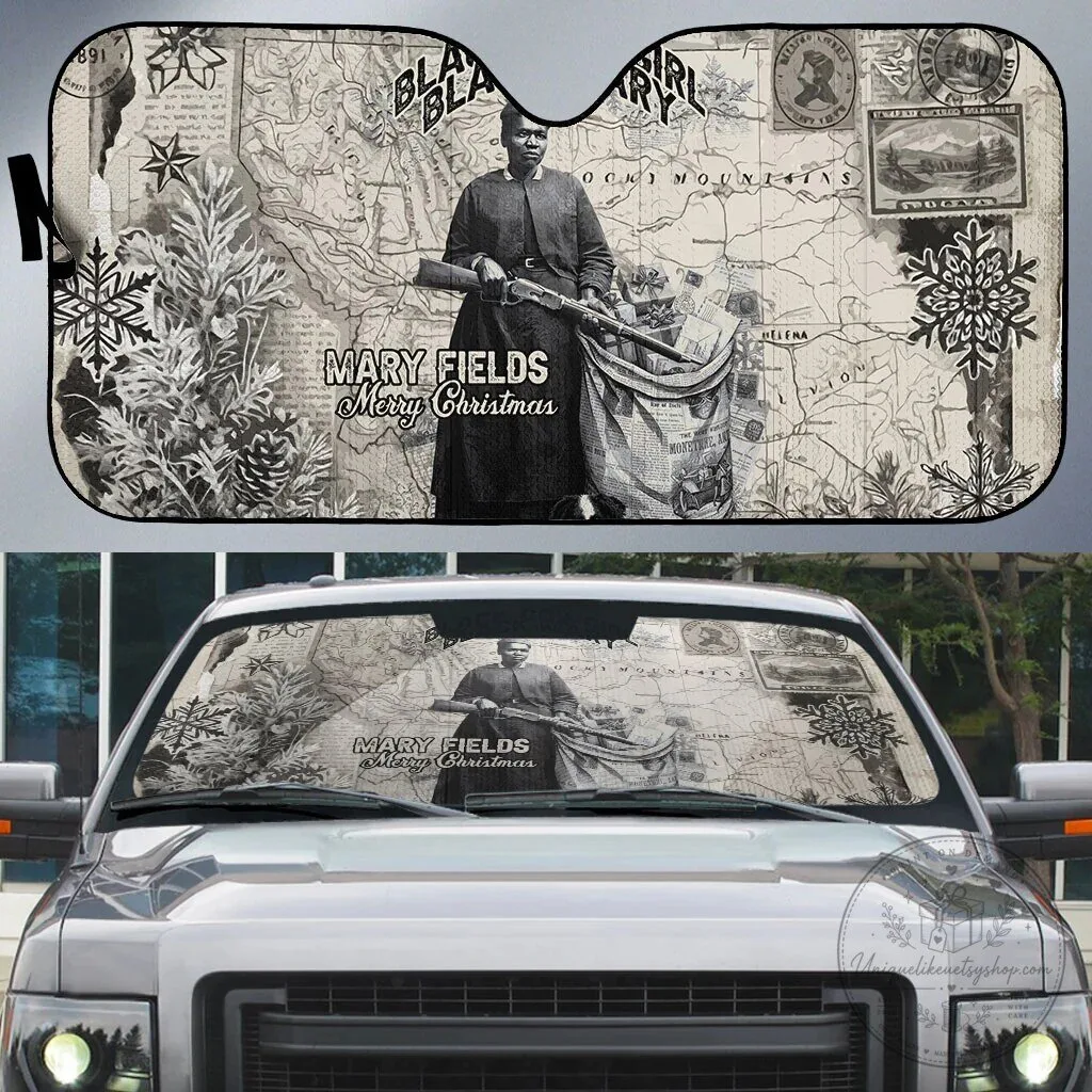 Mary Fields Stagecoach Mary Christmas Vintage Western Map Car Sunshade