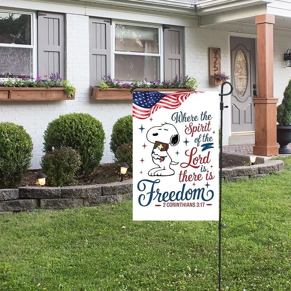 Snoopy Patriotic American Flag Freedom Bible Verse Garden Flag 10 Snoopy Patriotic American Flag Freedom Bible Verse Garden Flag