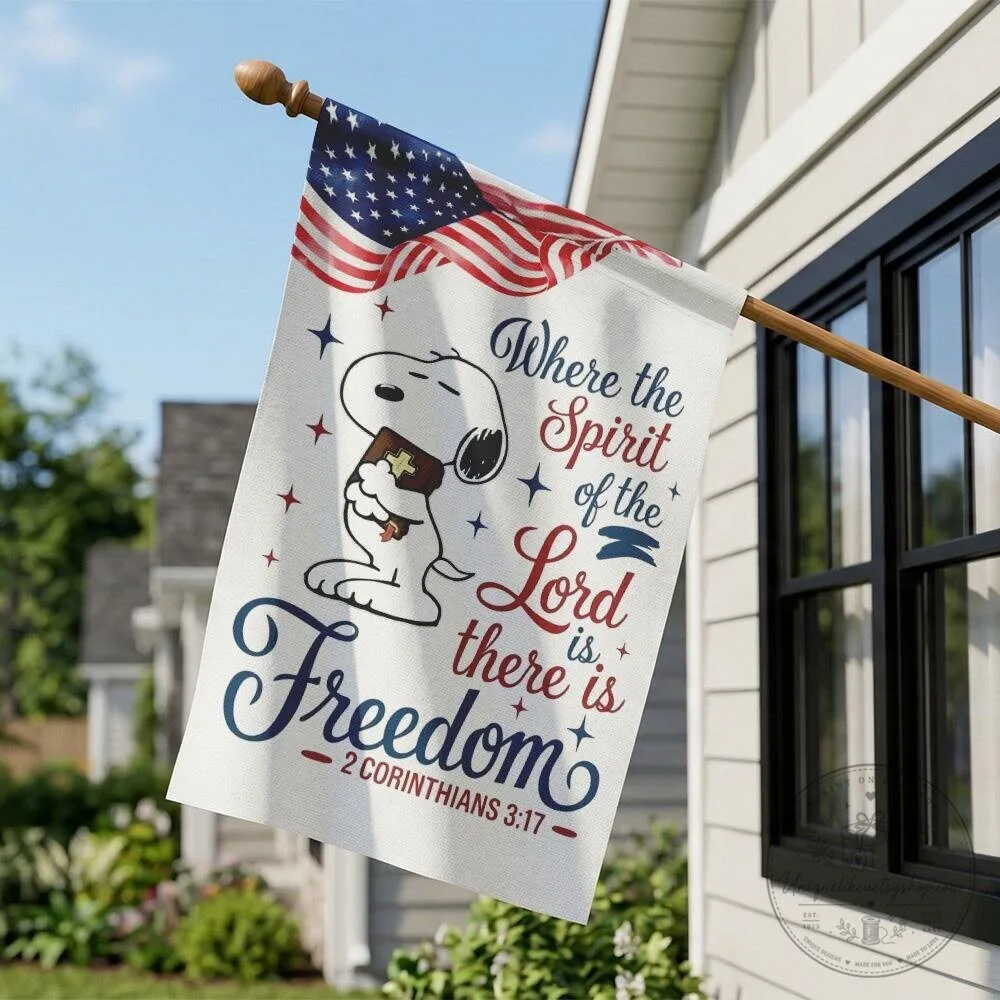 Snoopy Patriotic American Flag Freedom Bible Verse Garden Flag 11 Snoopy Patriotic American Flag Freedom Bible Verse Garden Flag