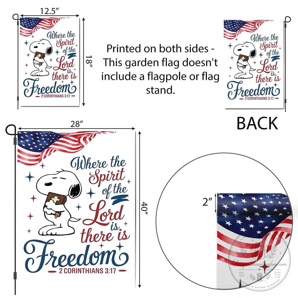 Snoopy Patriotic American Flag Freedom Bible Verse Garden Flag 15 Snoopy Patriotic American Flag Freedom Bible Verse Garden Flag
