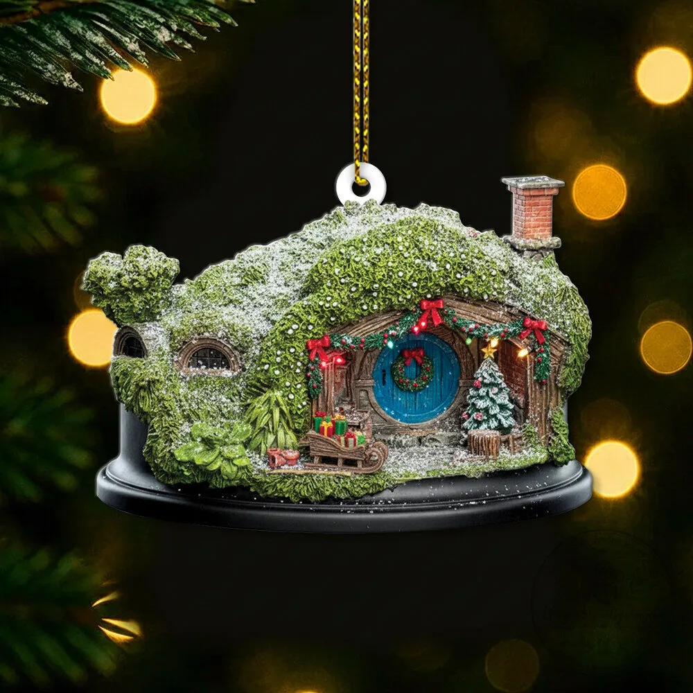 Lord of the Rings Hobbit Hole Christmas Tree Ornament Festive Holiday Decor