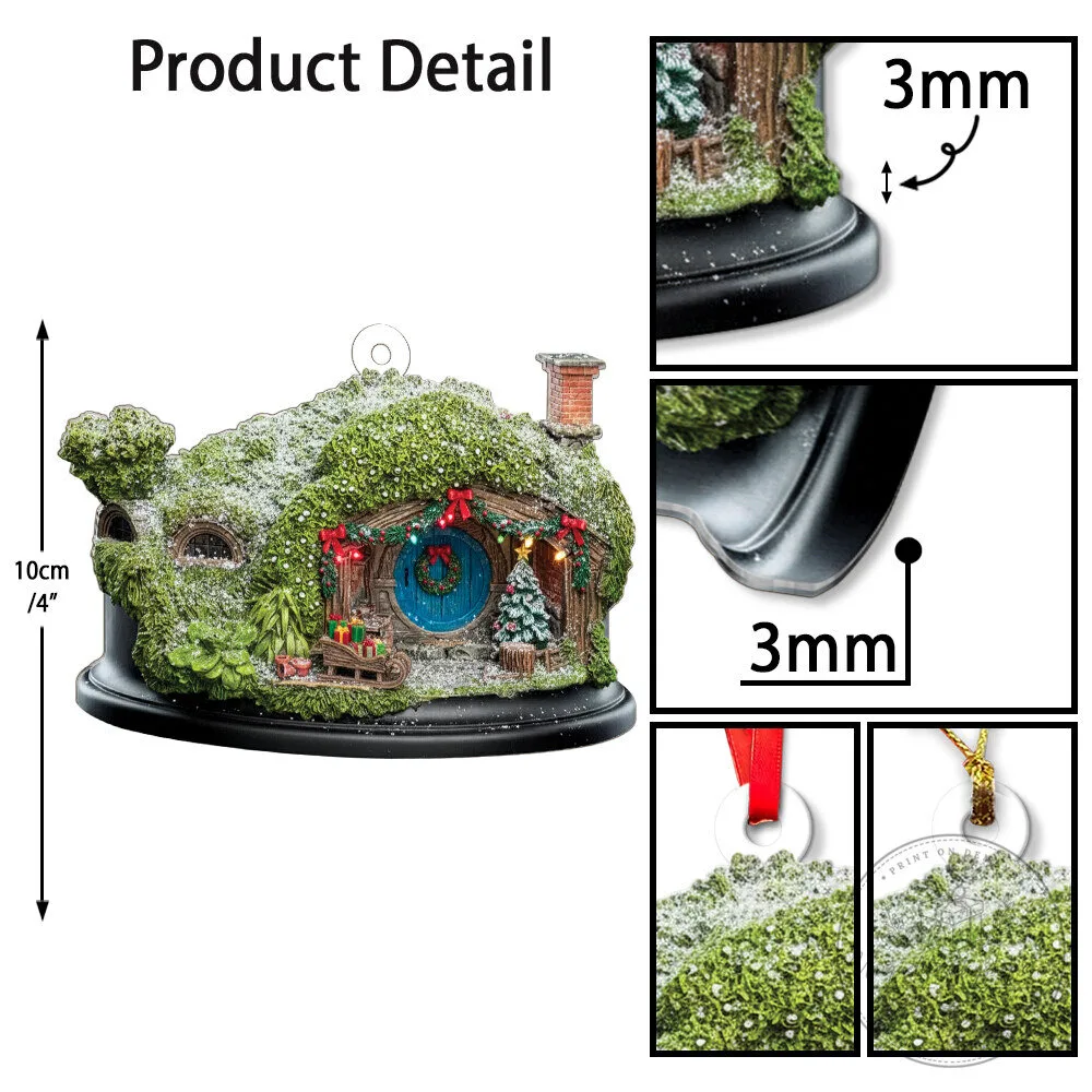 Lord of the Rings Hobbit Hole Christmas Tree Ornament Festive Holiday Decor 10 Lord of the Rings Hobbit Hole Christmas Tree Ornament Festive Holiday Decor