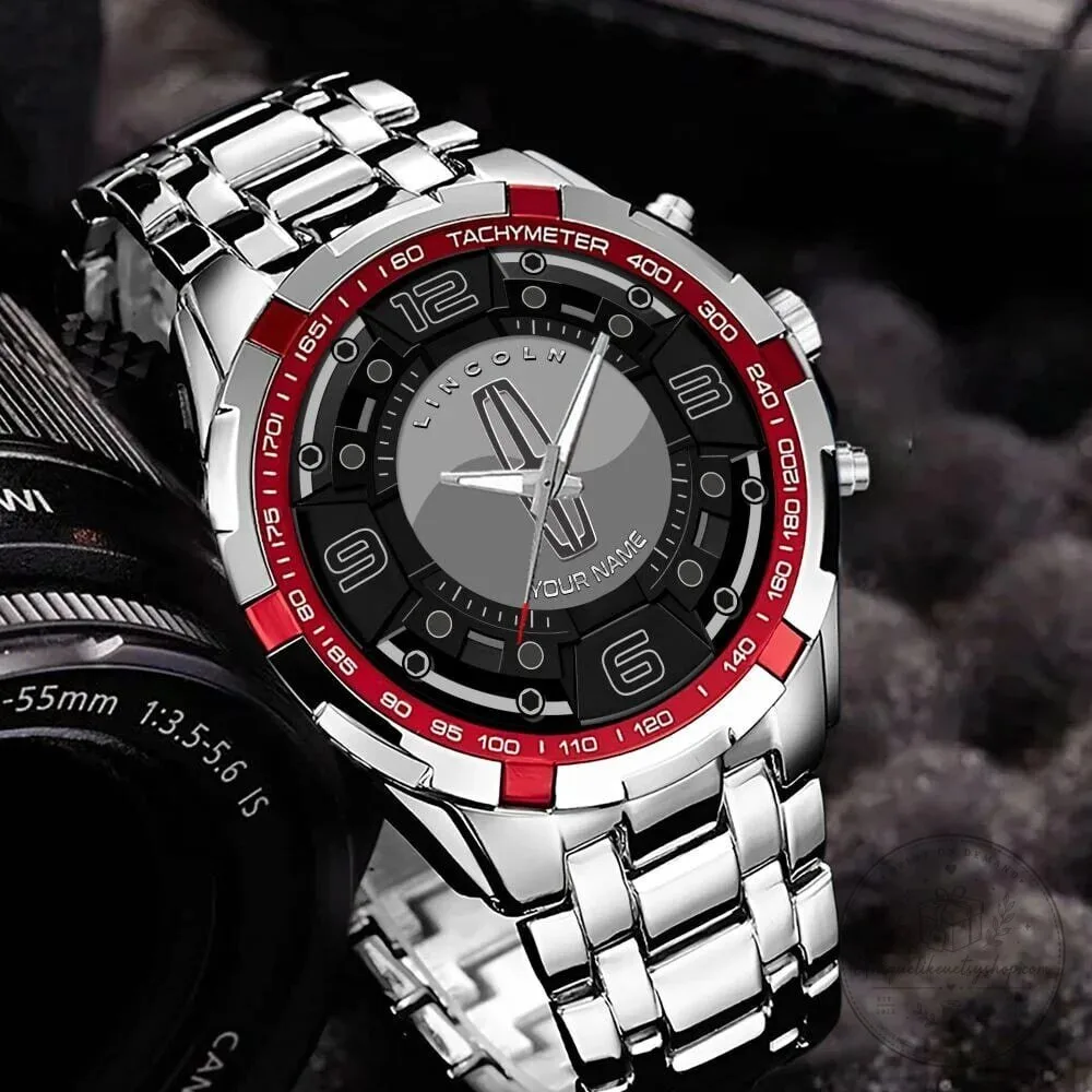 Elegant Fashion Design Watch by Lincoln Motor Company with Custom Name Option