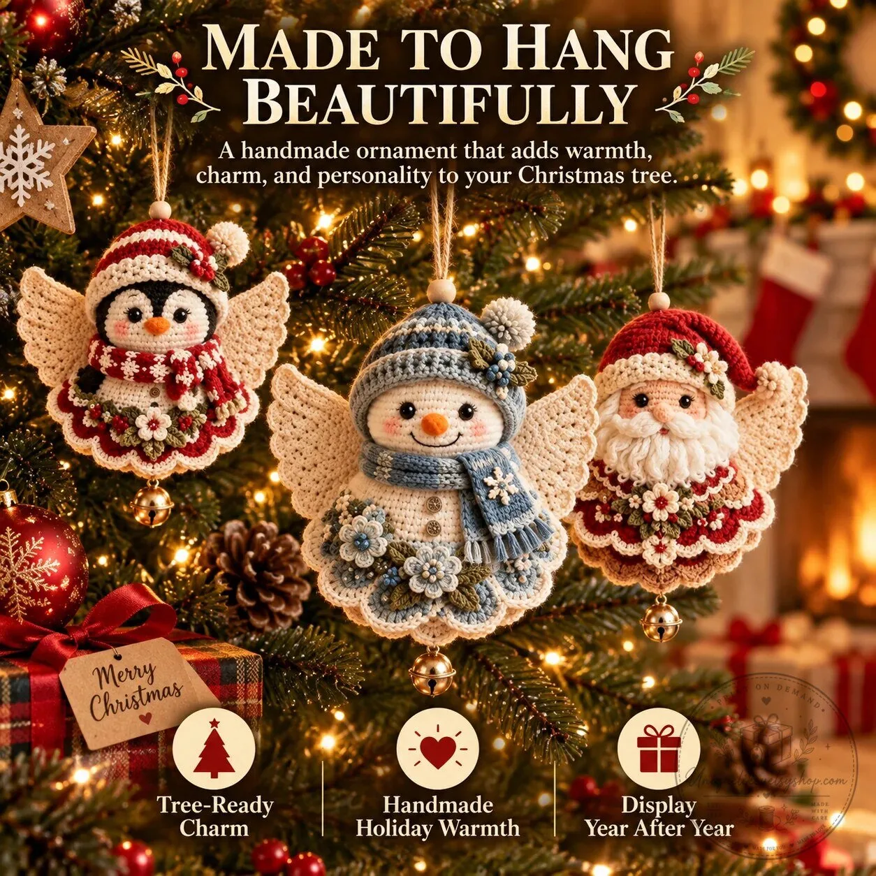 DIY Crochet Christmas Angel Ornament Kit Handmade Holiday Tree Decoration 14 DIY Crochet Christmas Angel Ornament Kit Handmade Holiday Tree Decoration