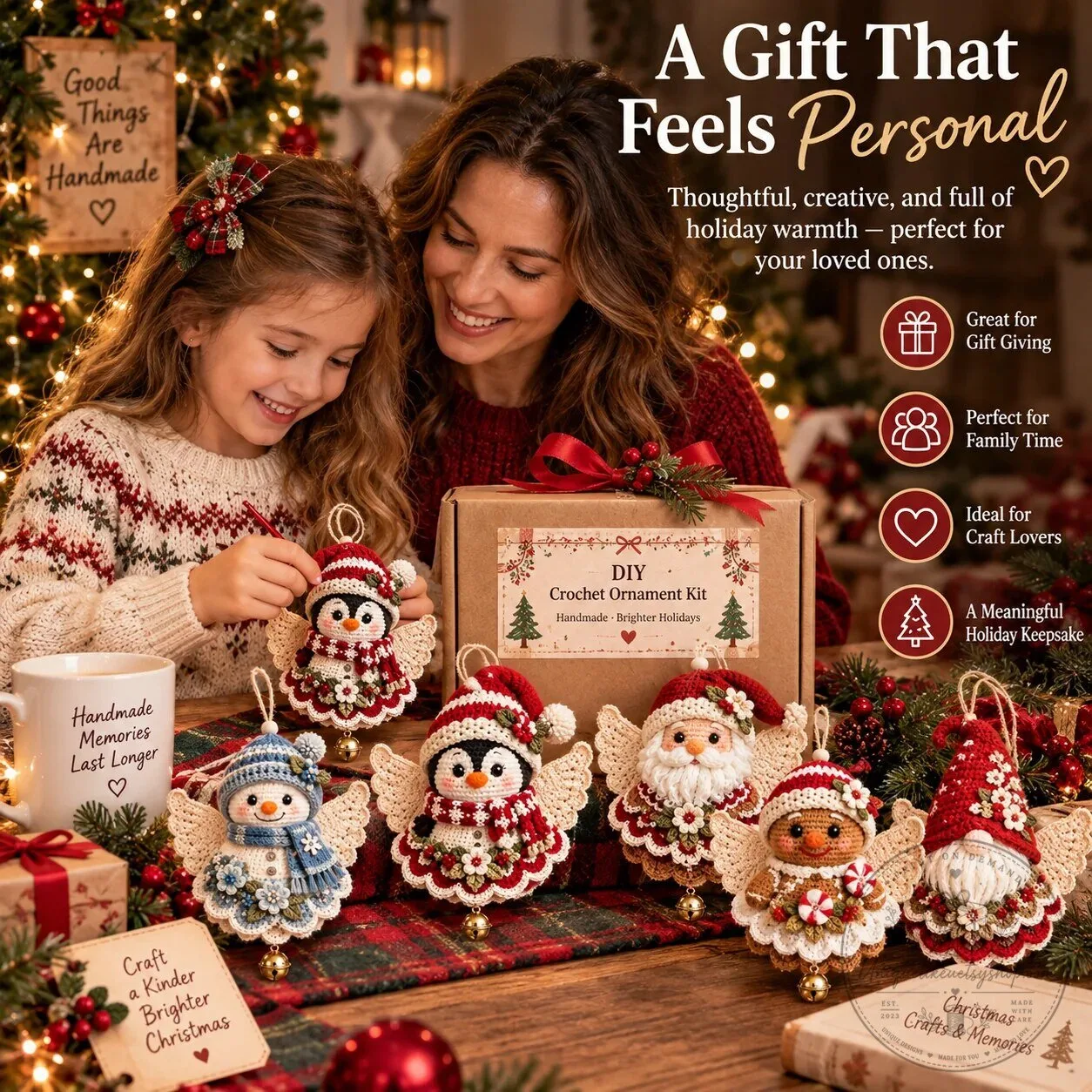 DIY Crochet Christmas Angel Ornament Kit Handmade Holiday Tree Decoration 16 DIY Crochet Christmas Angel Ornament Kit Handmade Holiday Tree Decoration