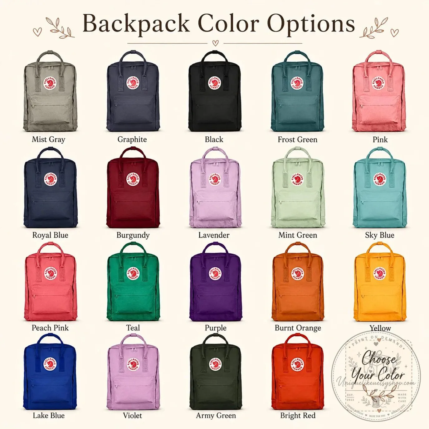 Hello Kitty Embroidered Fjallraven Kanken Backpack for Girls, Personalized School Bag 6 Hello Kitty Embroidered Fjallraven Kanken Backpack for Girls, Personalized School Bag