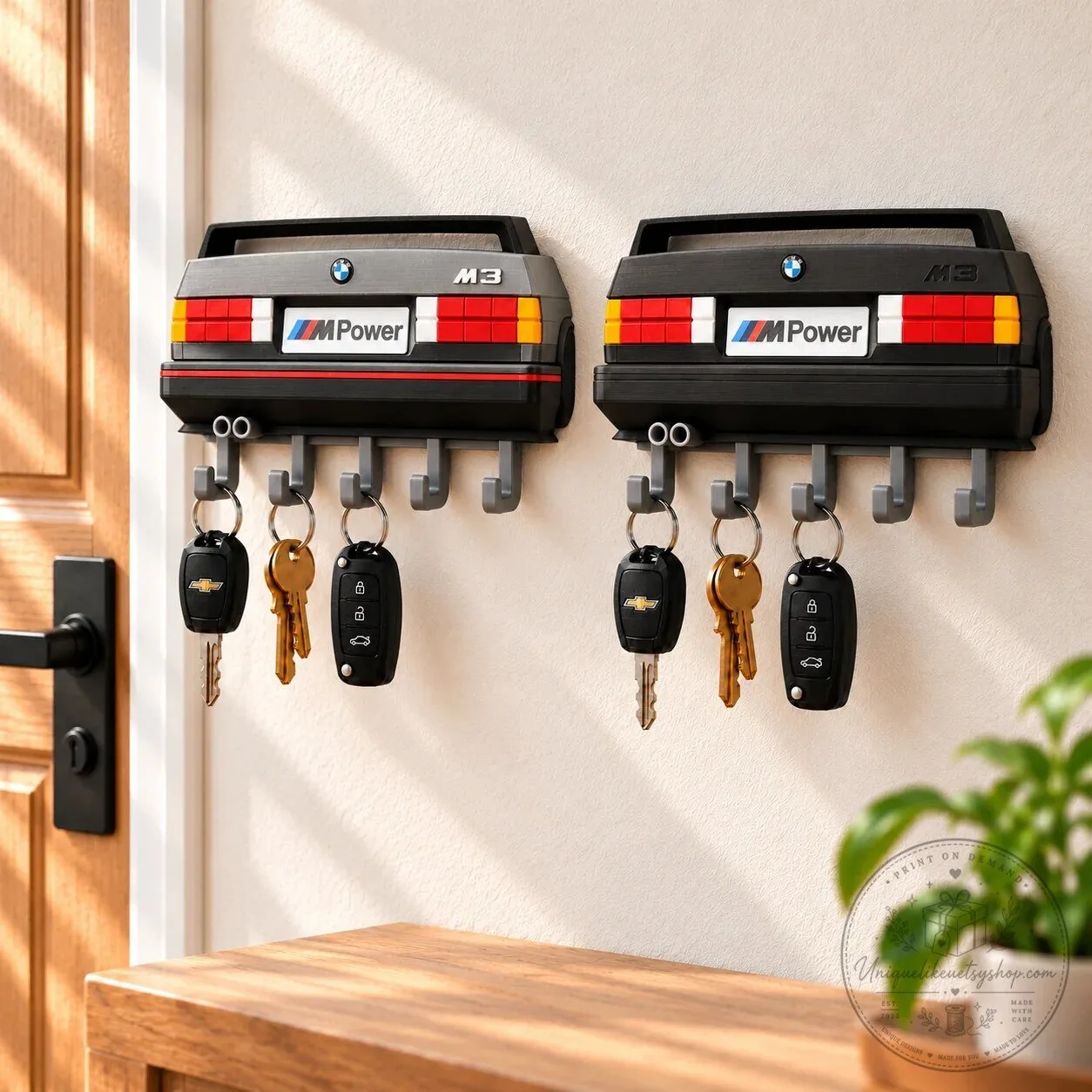 BMW M3 E30 M Power Car Rear Wall Mounted Key Holder Rack Organizer