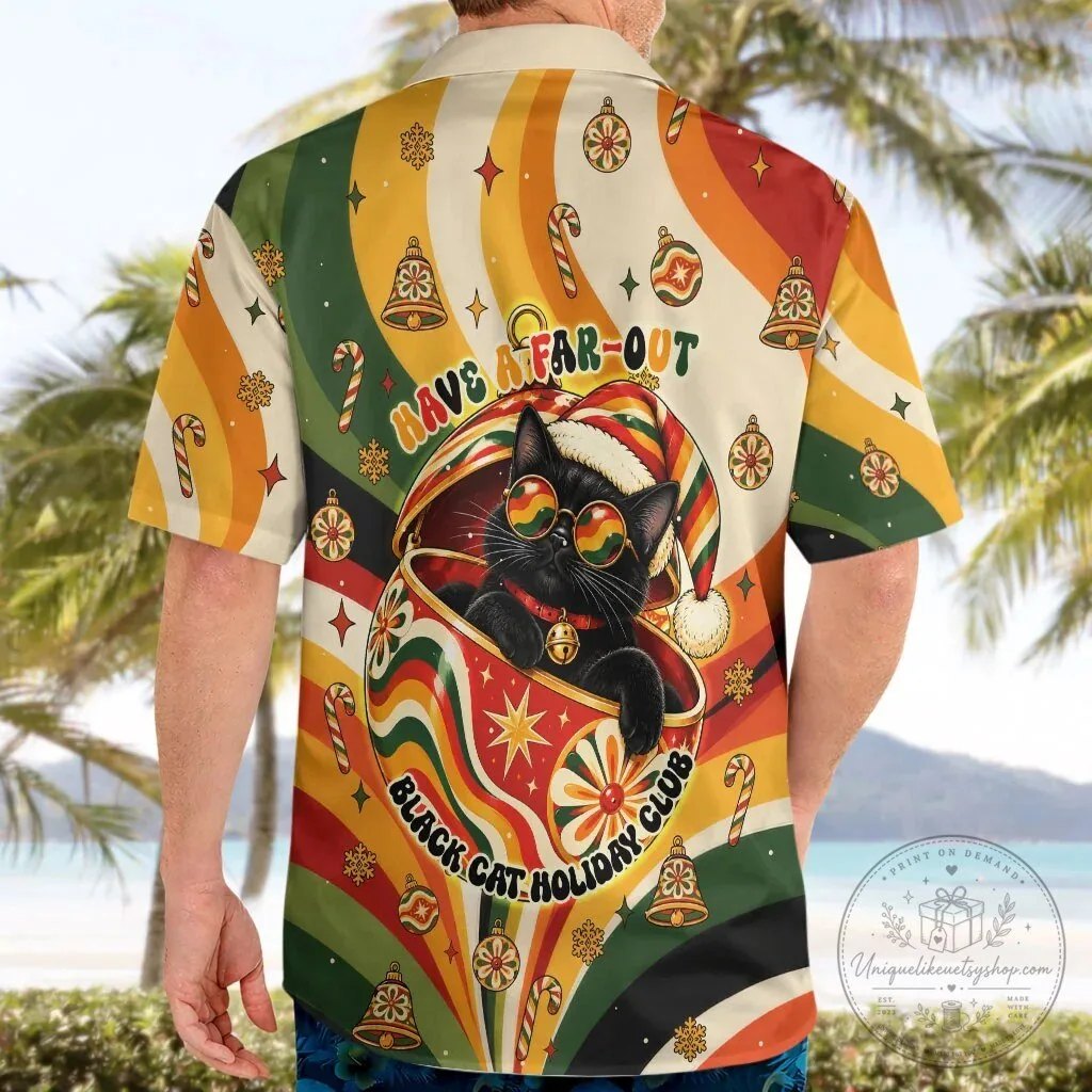 Stay Groovy Meowy Christmas Black Cat Retro 1970s Holiday Hawaiian Shirt 9 Stay Groovy Meowy Christmas Black Cat Retro 1970s Holiday Hawaiian Shirt