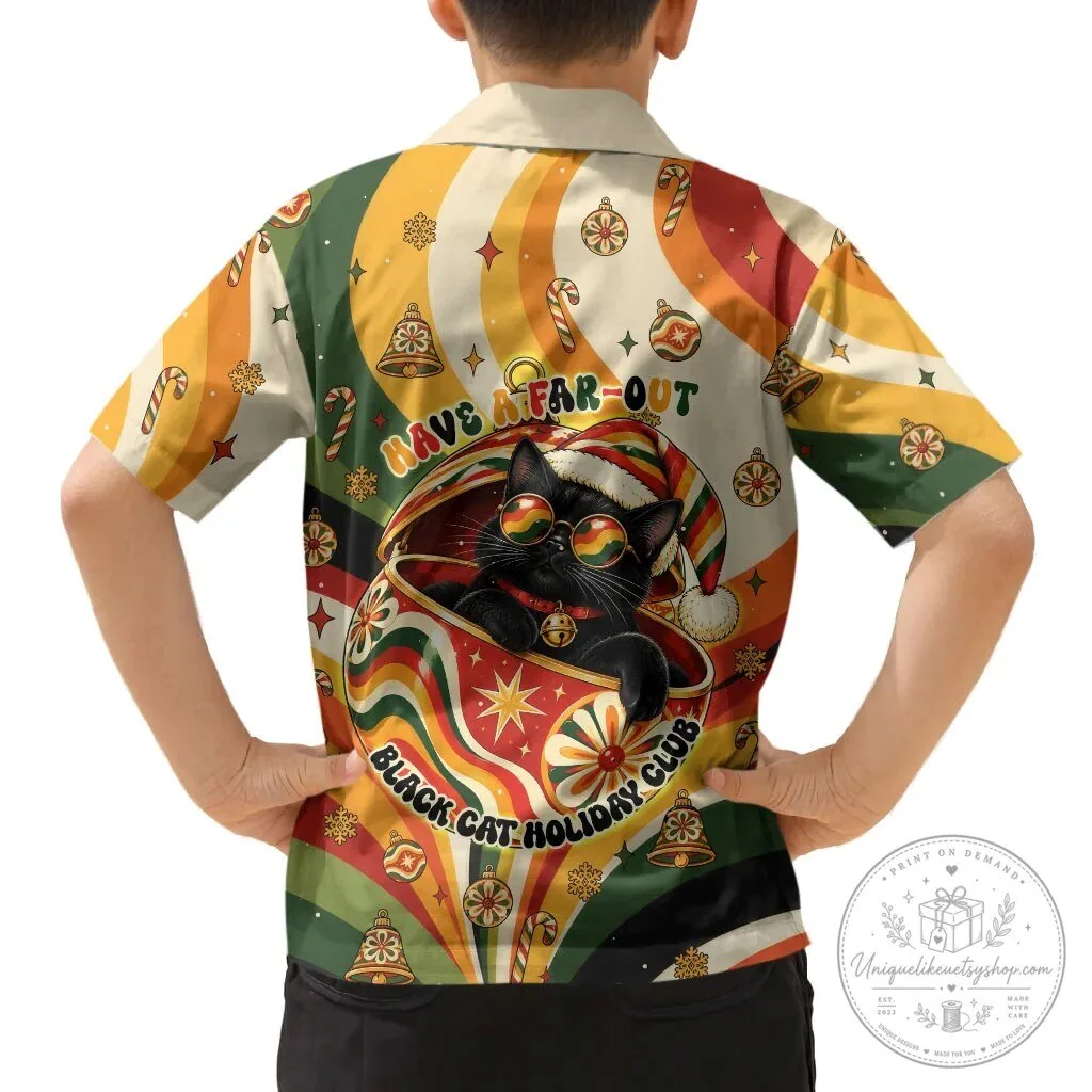 Stay Groovy Meowy Christmas Black Cat Retro 1970s Holiday Hawaiian Shirt 11 Stay Groovy Meowy Christmas Black Cat Retro 1970s Holiday Hawaiian Shirt