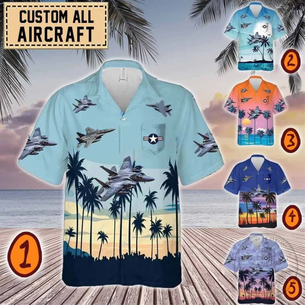 F-15 Eagle Fighter Jet Aircraft Hawaiian Shirt 29 F-15 Eagle Fighter Jet Aircraft Hawaiian Shirt
