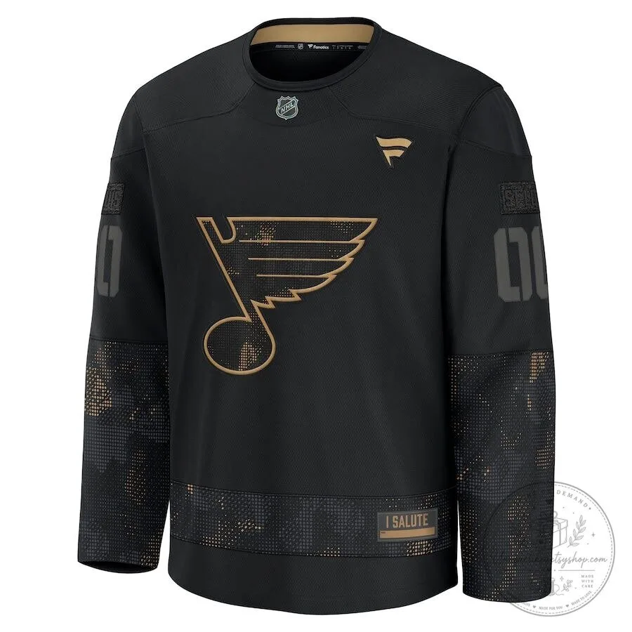 St. Louis Blues Military Appreciation Black Ice Hockey Jersey