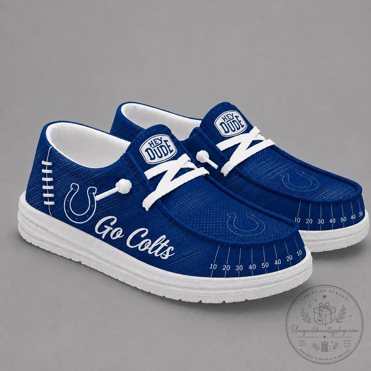 Indianapolis Colts Football Field Design Slip-On Shoes for Men and Women
