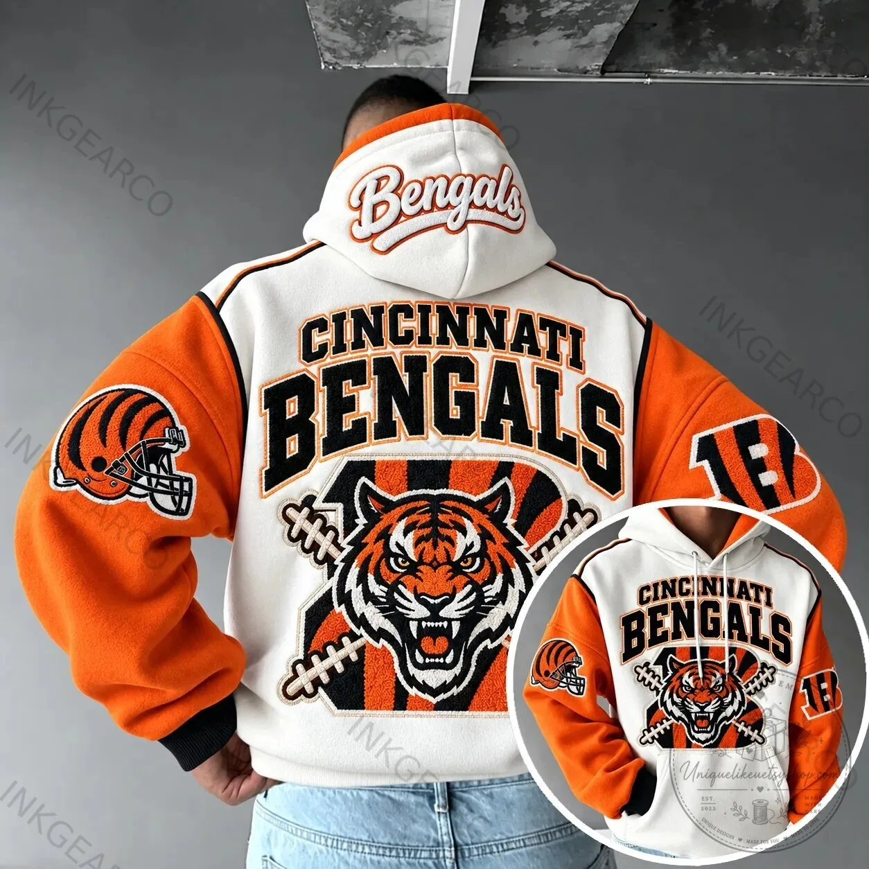 Cincinnati Bengals Football Team Mascot Tiger Hoodie