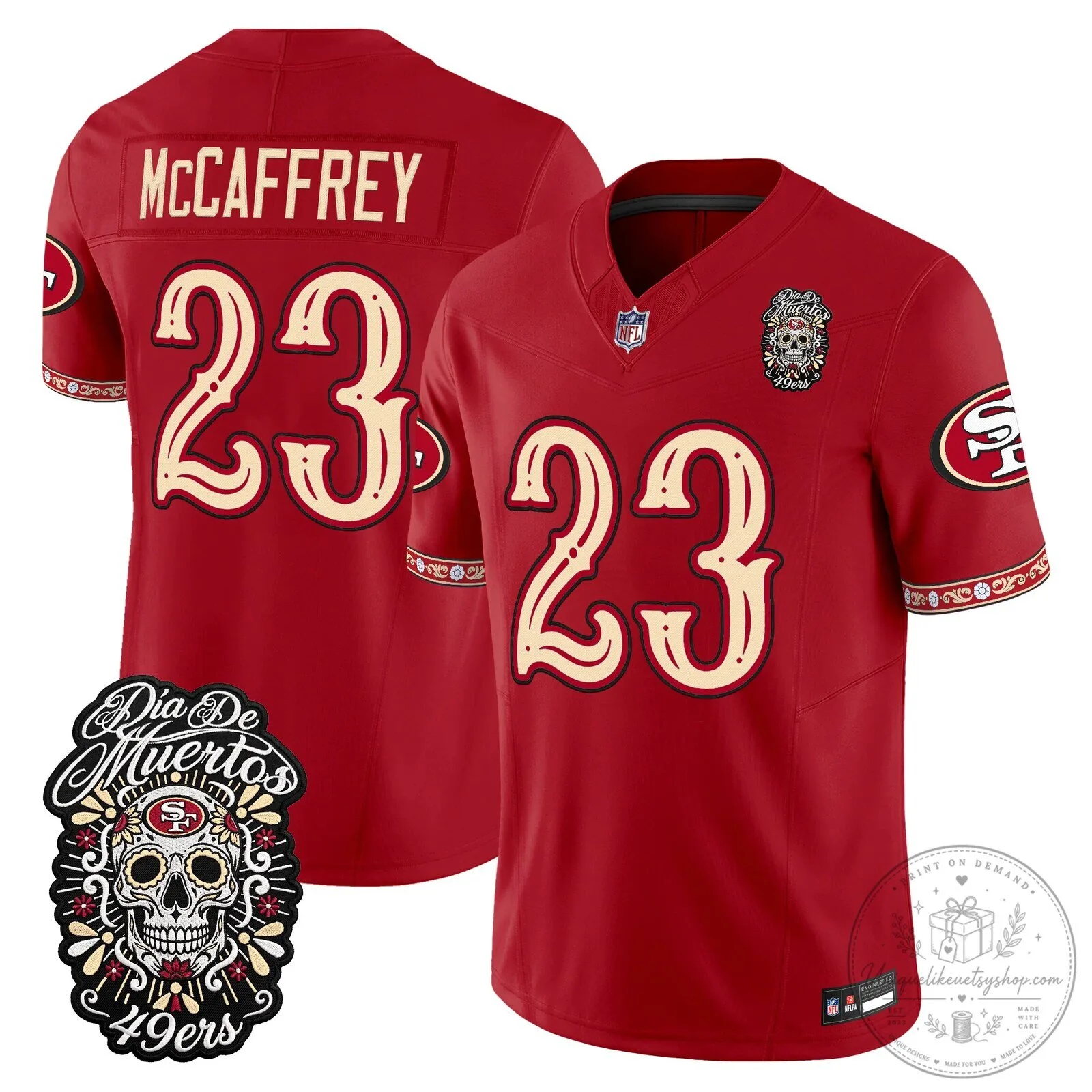 Fred Warner Dia de los Muertos Jersey for San Francisco 49ers Football Fans 42 Fred Warner Dia de los Muertos Jersey for San Francisco 49ers Football Fans