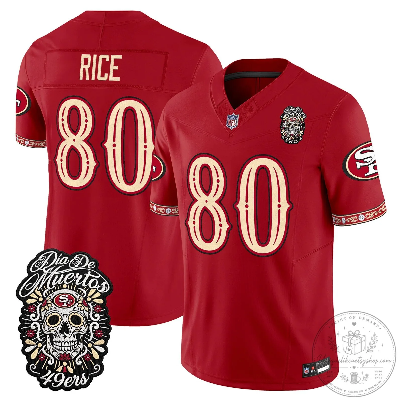 Fred Warner Dia de los Muertos Jersey for San Francisco 49ers Football Fans 45 Fred Warner Dia de los Muertos Jersey for San Francisco 49ers Football Fans