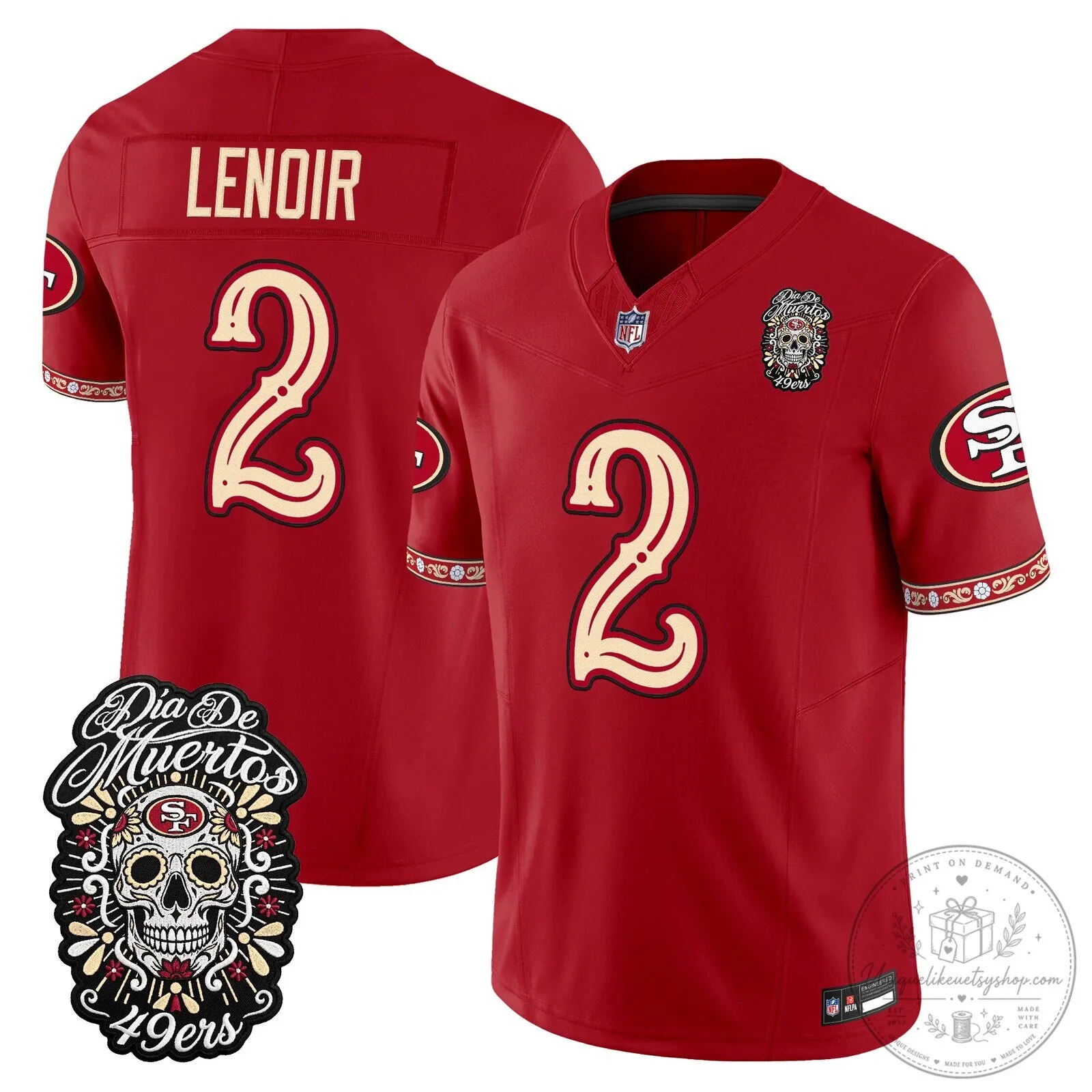 Fred Warner Dia de los Muertos Jersey for San Francisco 49ers Football Fans 47 Fred Warner Dia de los Muertos Jersey for San Francisco 49ers Football Fans