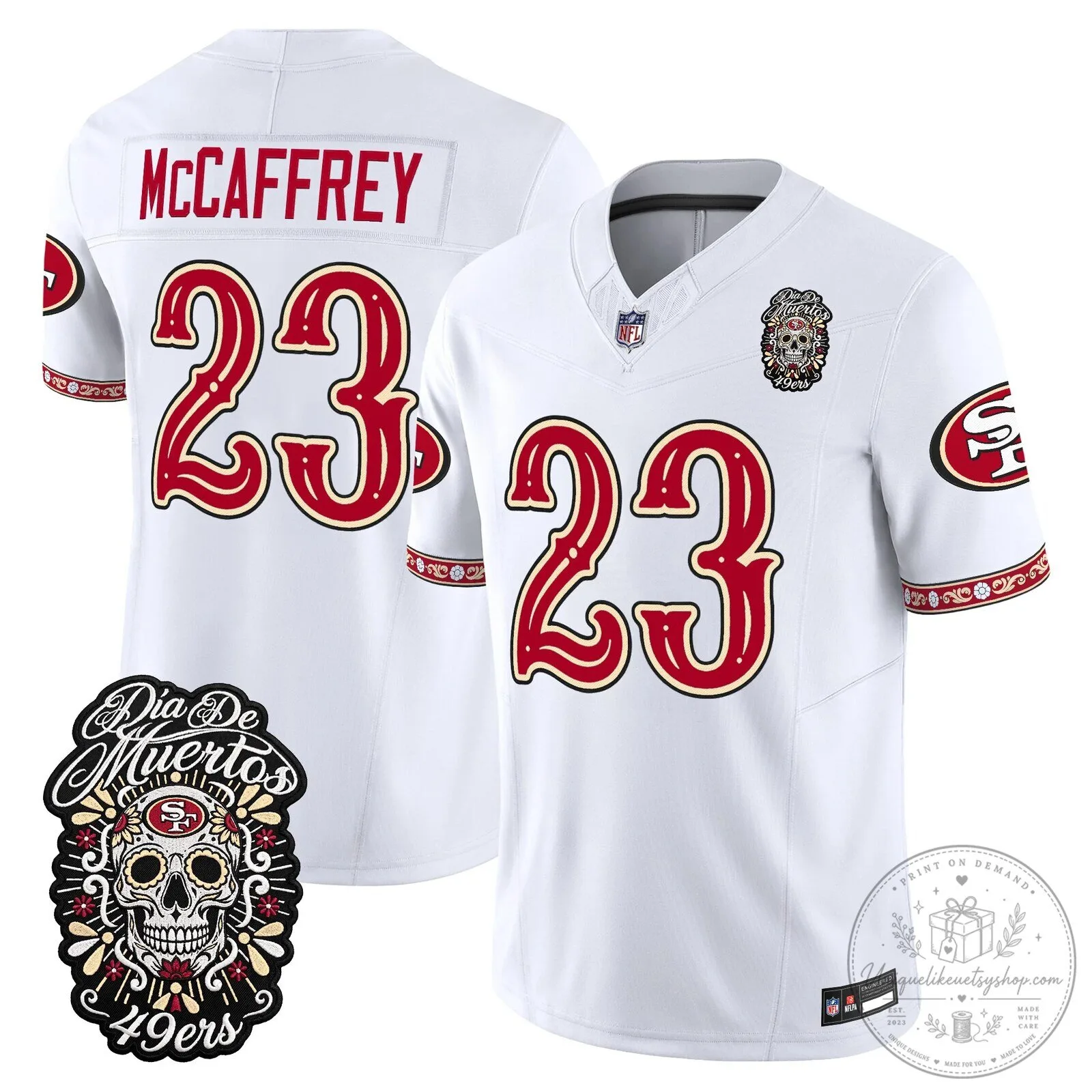 Fred Warner Dia de los Muertos Jersey for San Francisco 49ers Football Fans 51 Fred Warner Dia de los Muertos Jersey for San Francisco 49ers Football Fans