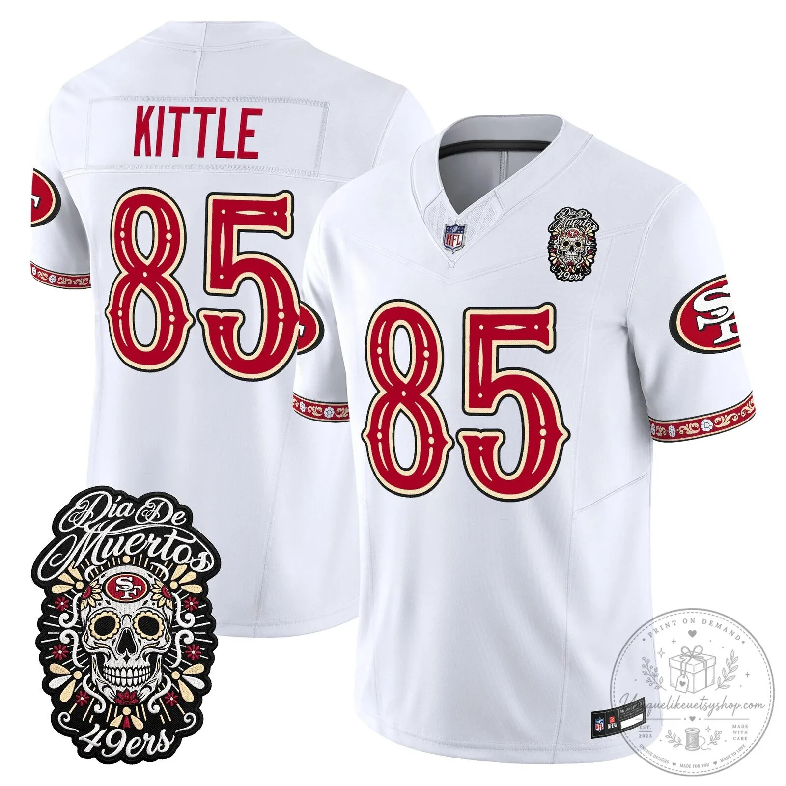 Fred Warner Dia de los Muertos Jersey for San Francisco 49ers Football Fans 52 Fred Warner Dia de los Muertos Jersey for San Francisco 49ers Football Fans