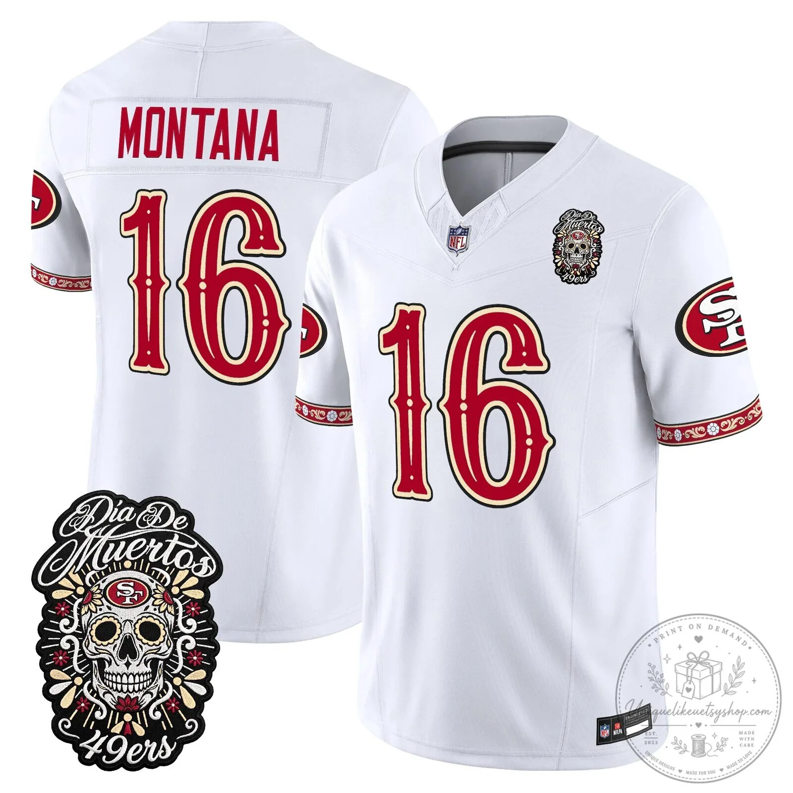 Fred Warner Dia de los Muertos Jersey for San Francisco 49ers Football Fans 53 Fred Warner Dia de los Muertos Jersey for San Francisco 49ers Football Fans