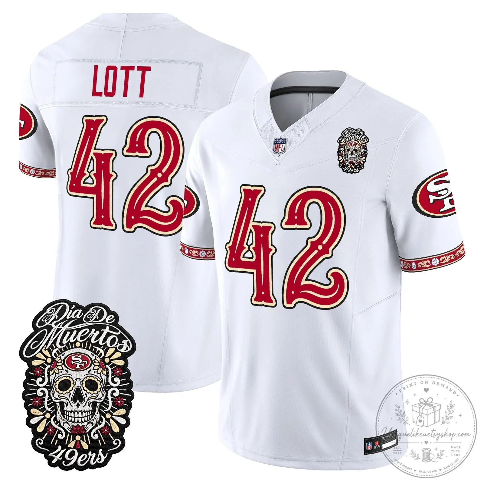 Fred Warner Dia de los Muertos Jersey for San Francisco 49ers Football Fans 56 Fred Warner Dia de los Muertos Jersey for San Francisco 49ers Football Fans