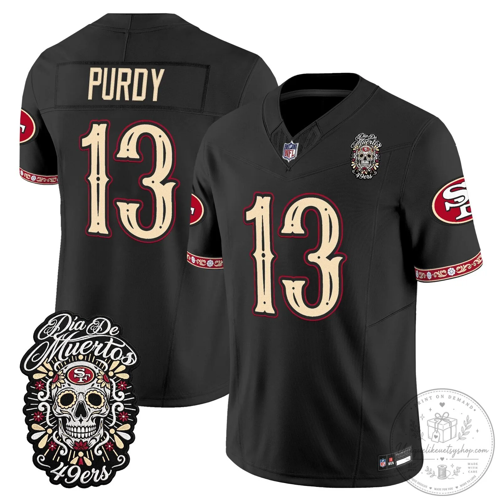 Fred Warner Dia de los Muertos Jersey for San Francisco 49ers Football Fans 60 Fred Warner Dia de los Muertos Jersey for San Francisco 49ers Football Fans