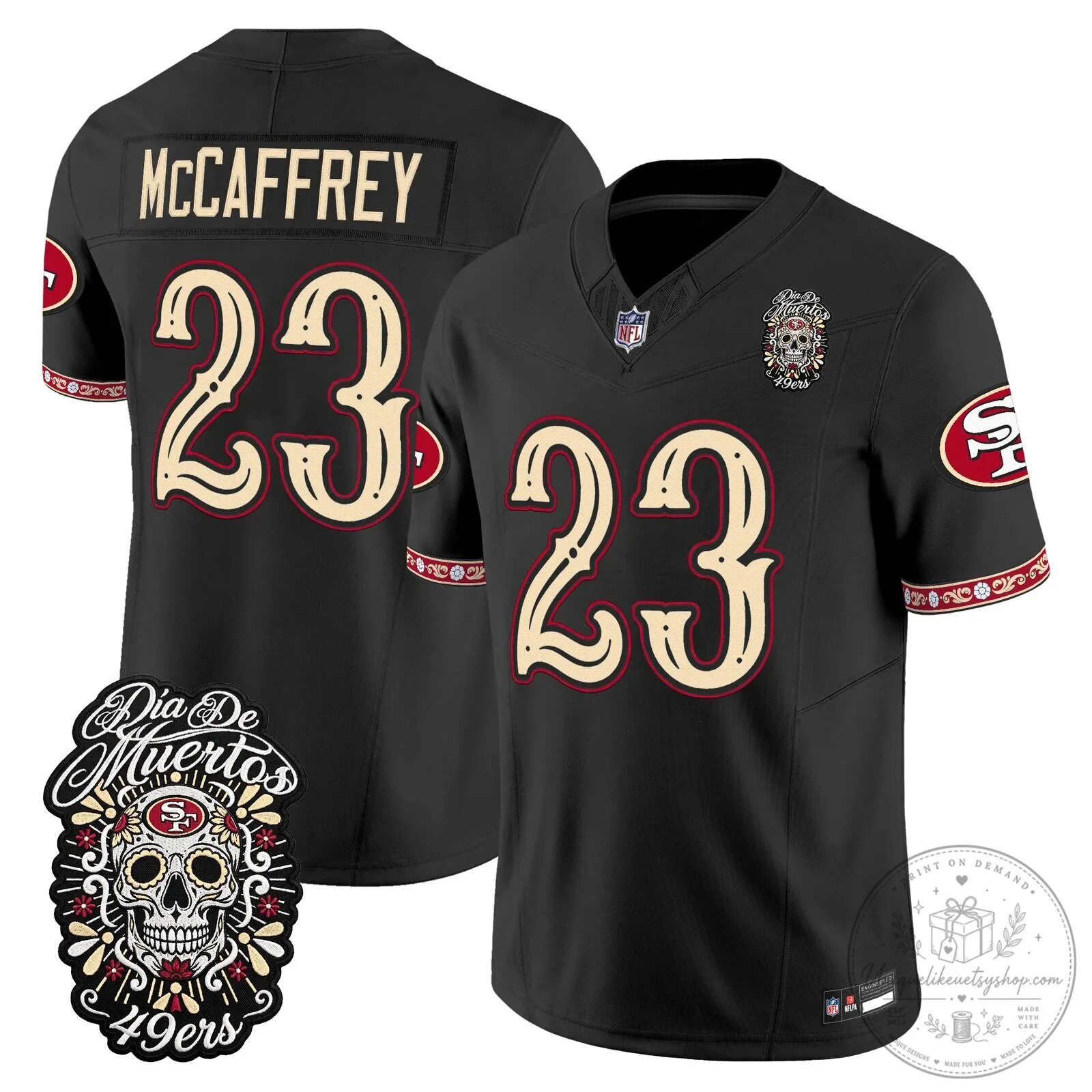 Fred Warner Dia de los Muertos Jersey for San Francisco 49ers Football Fans 61 Fred Warner Dia de los Muertos Jersey for San Francisco 49ers Football Fans