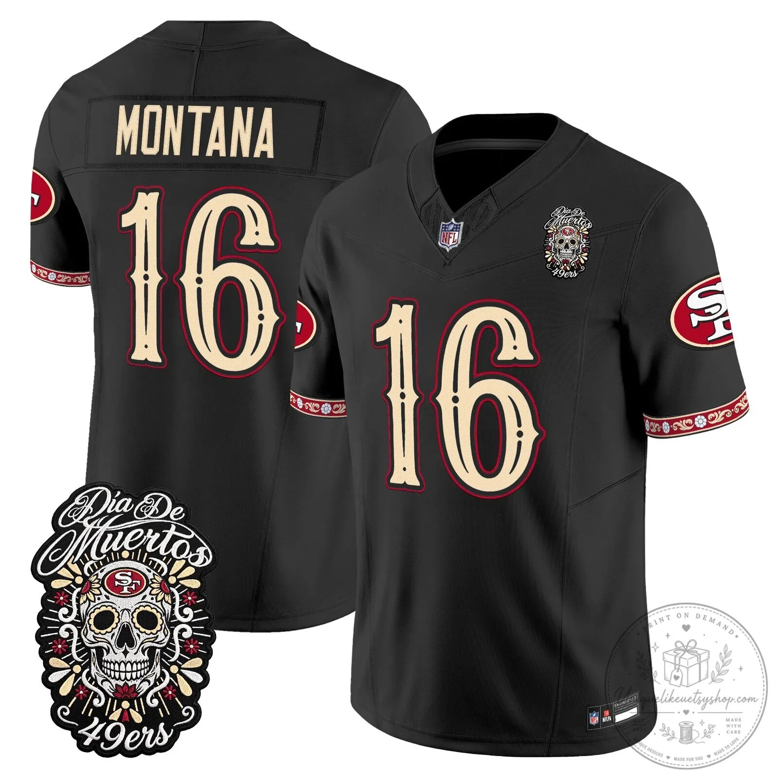 Fred Warner Dia de los Muertos Jersey for San Francisco 49ers Football Fans 63 Fred Warner Dia de los Muertos Jersey for San Francisco 49ers Football Fans