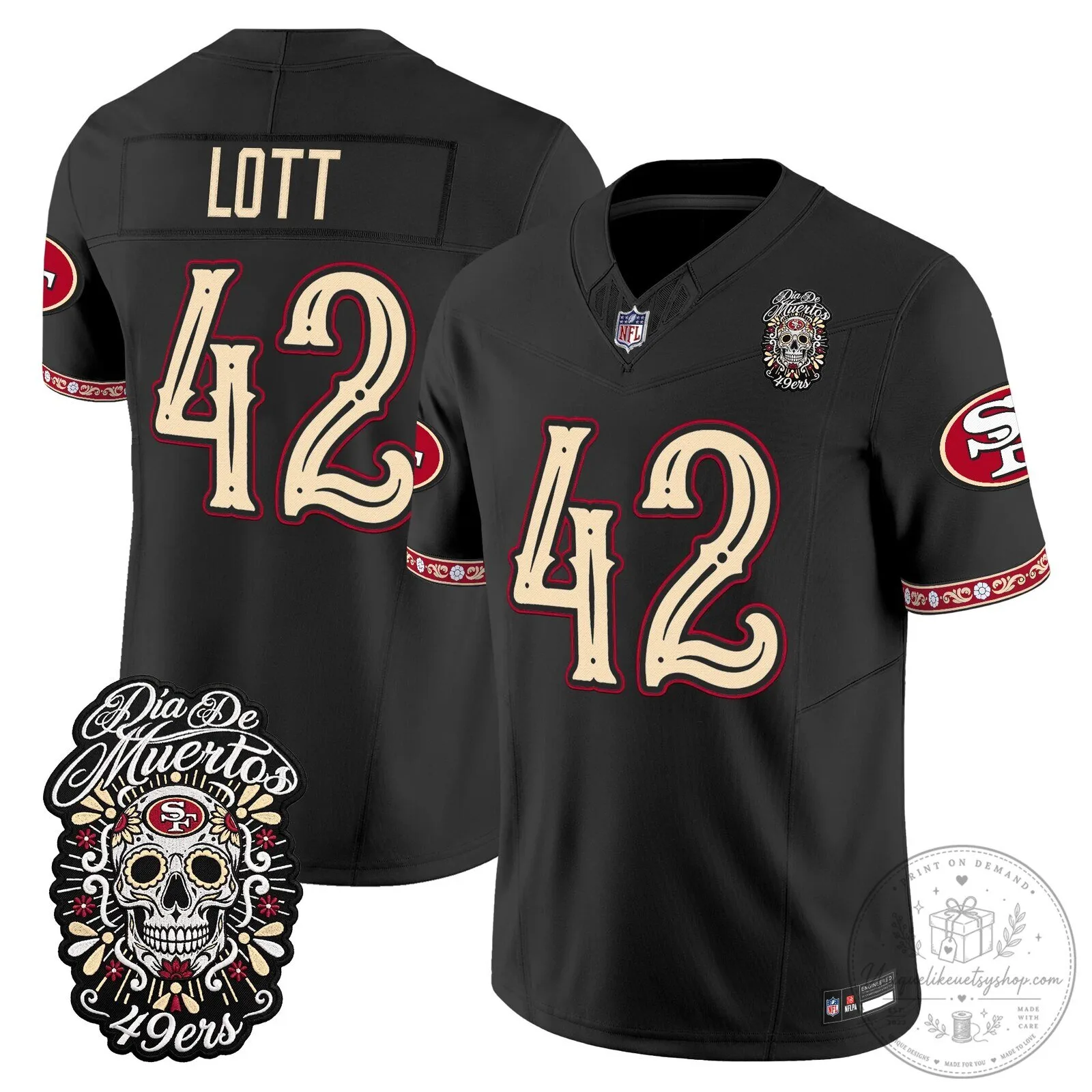 Fred Warner Dia de los Muertos Jersey for San Francisco 49ers Football Fans 66 Fred Warner Dia de los Muertos Jersey for San Francisco 49ers Football Fans