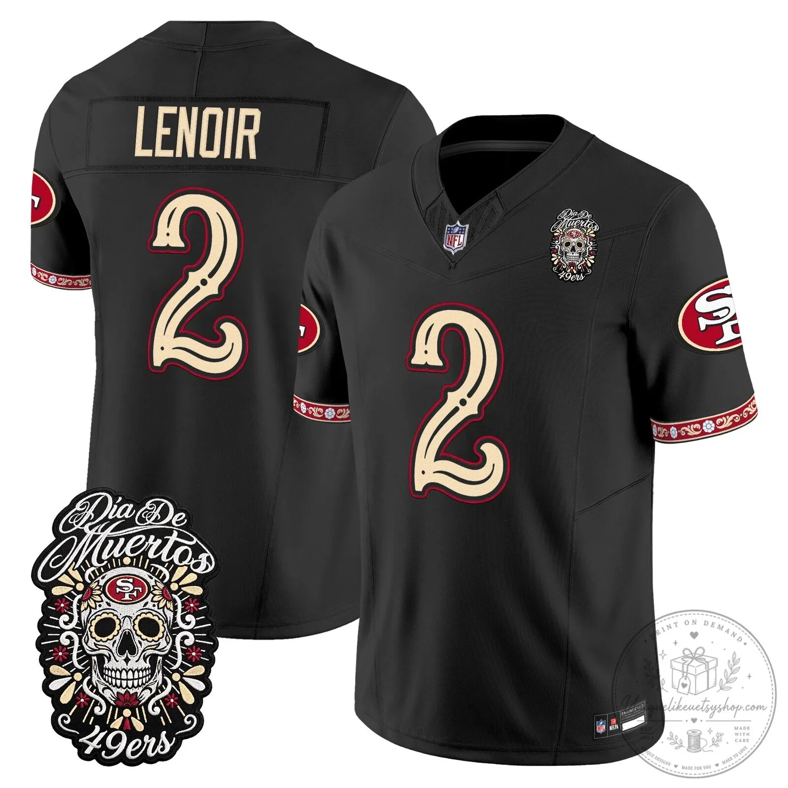 Fred Warner Dia de los Muertos Jersey for San Francisco 49ers Football Fans 67 Fred Warner Dia de los Muertos Jersey for San Francisco 49ers Football Fans