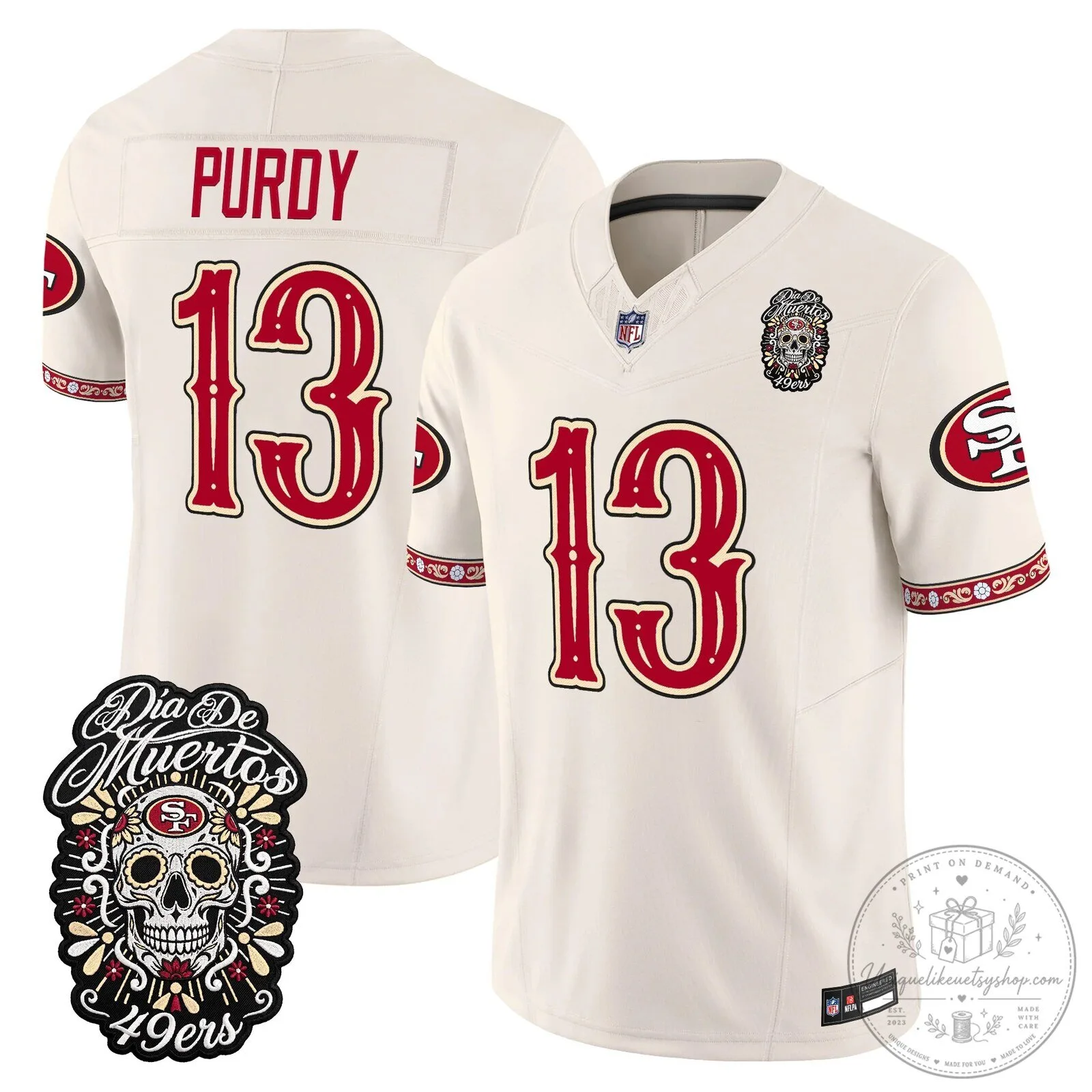 Fred Warner Dia de los Muertos Jersey for San Francisco 49ers Football Fans 70 Fred Warner Dia de los Muertos Jersey for San Francisco 49ers Football Fans