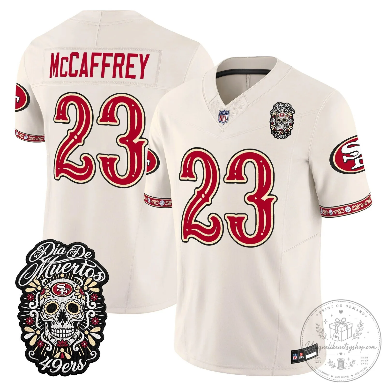 Fred Warner Dia de los Muertos Jersey for San Francisco 49ers Football Fans 71 Fred Warner Dia de los Muertos Jersey for San Francisco 49ers Football Fans