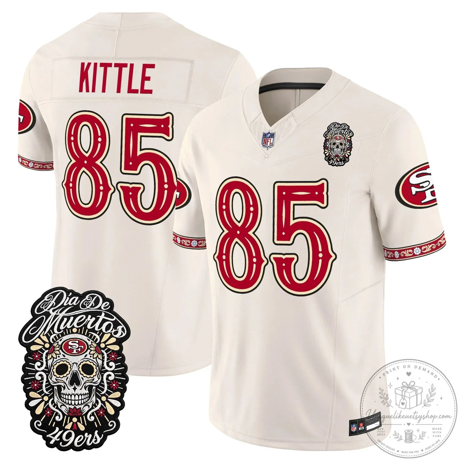 Fred Warner Dia de los Muertos Jersey for San Francisco 49ers Football Fans 72 Fred Warner Dia de los Muertos Jersey for San Francisco 49ers Football Fans