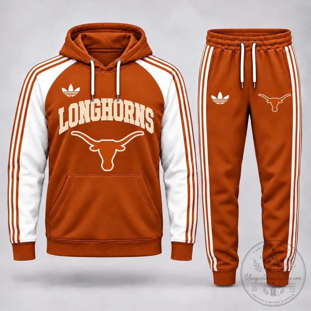 Texas Longhorns NCAA Football Team Logo Orange and White Hoodie Texas Longhorns NCAA Football Team Logo Orange and White Hoodie