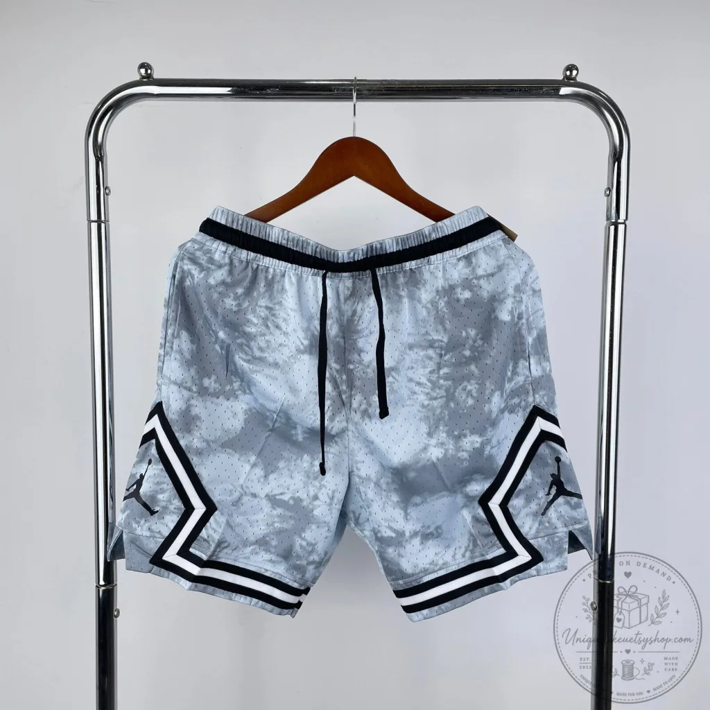 Air Jordan Diamond Basketball Shorts for Men - Grey Cloud Print Athletic Apparel Air Jordan Diamond Basketball Shorts for Men - Grey Cloud Print Athletic Apparel